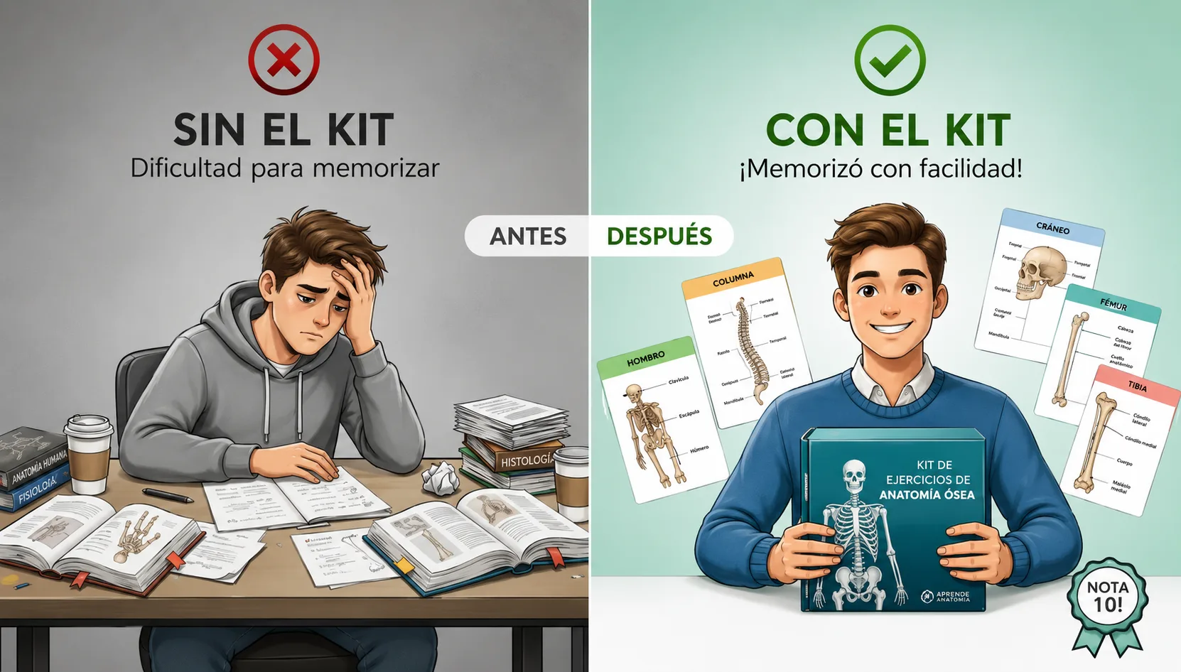 Comparación antes y después con el Kit